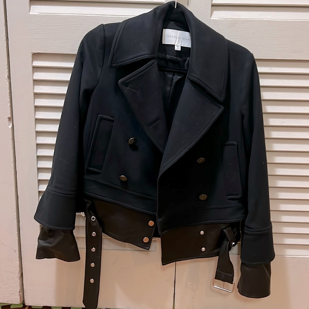 Veronica Beard wool/leather jacket